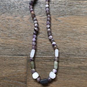Purple Agate stone necklace